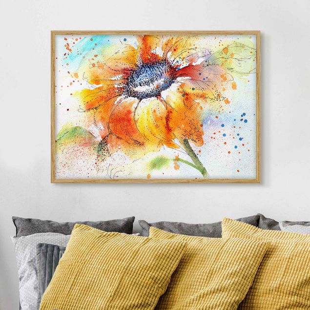 Moderne Bilder mit Rahmen Painted Sunflower