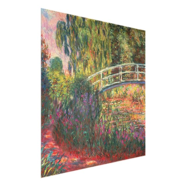 Glasbilder Natur Claude Monet - Japanische Brücke im Garten von Giverny