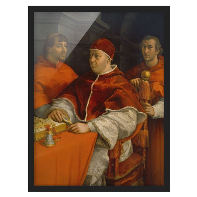 Bild mit Rahmen - Raffael - Bildnis von Papst Leo X - Hochformat 3:4