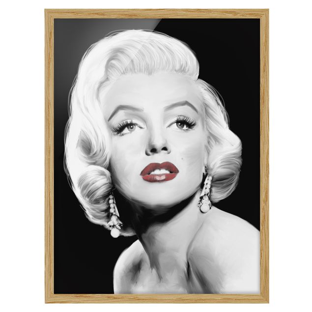 Bilder mit Rahmen Marilyn mit Ohrschmuck