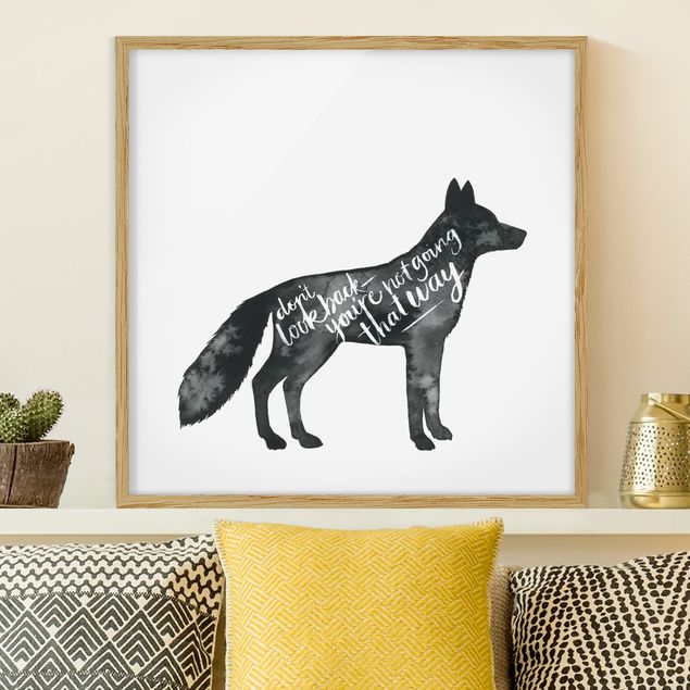 Moderne Bilder mit Rahmen Tiere mit Weisheit - Fuchs