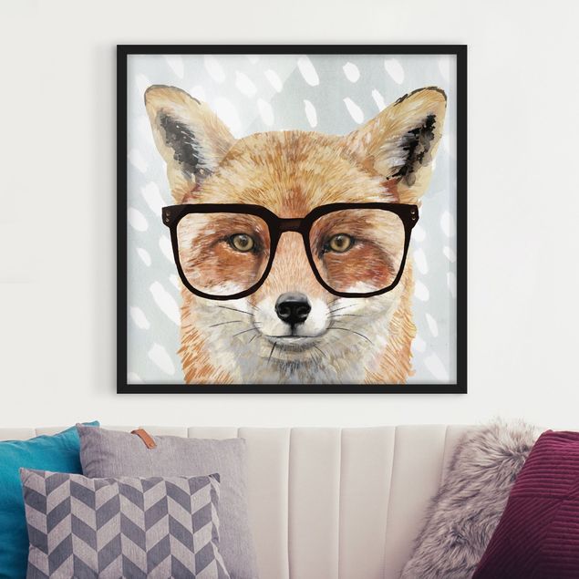 Moderne Bilder mit Rahmen Bebrillte Tiere - Fuchs