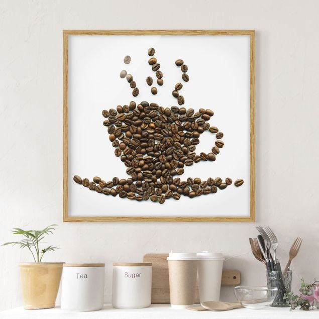 Moderne Bilder mit Rahmen Coffee Beans Cup
