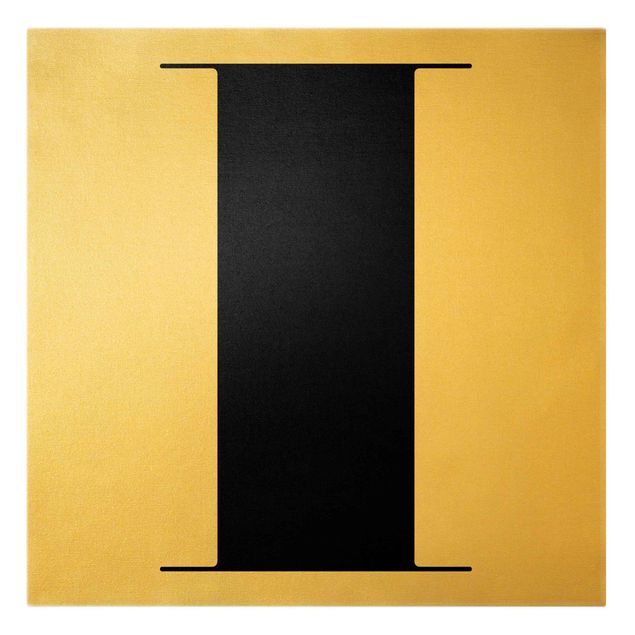 Leinwandbild Gold - Antiqua Letter I - Quadrat 1:1