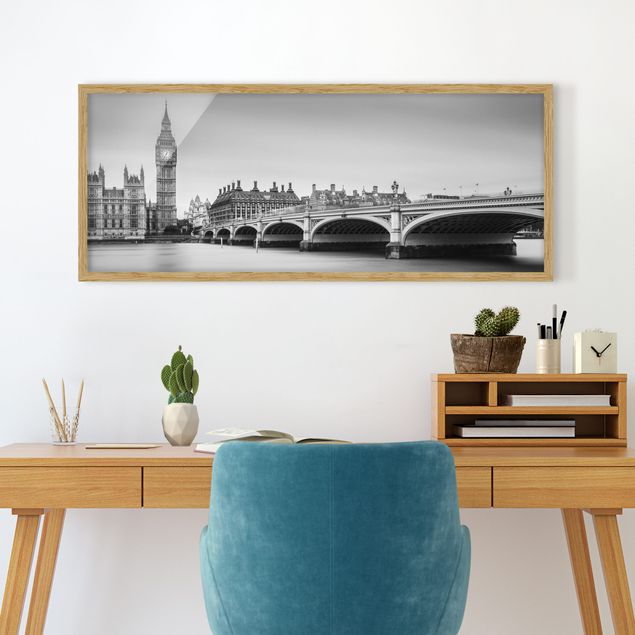 Skylines Bilder mit Rahmen Westminster Brücke und Big Ben