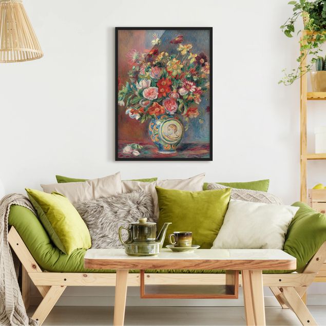 Bild mit Rahmen - Auguste Renoir - Blumenvase - Hochformat 3:4