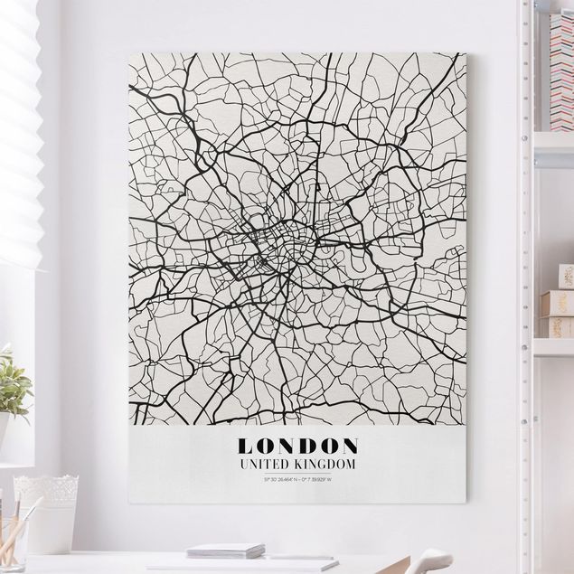 Leinwandbild mit Spruch Stadtplan London - Klassik