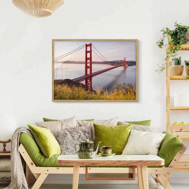 Skylines Bilder mit Rahmen Golden Gate Bridge in San Francisco