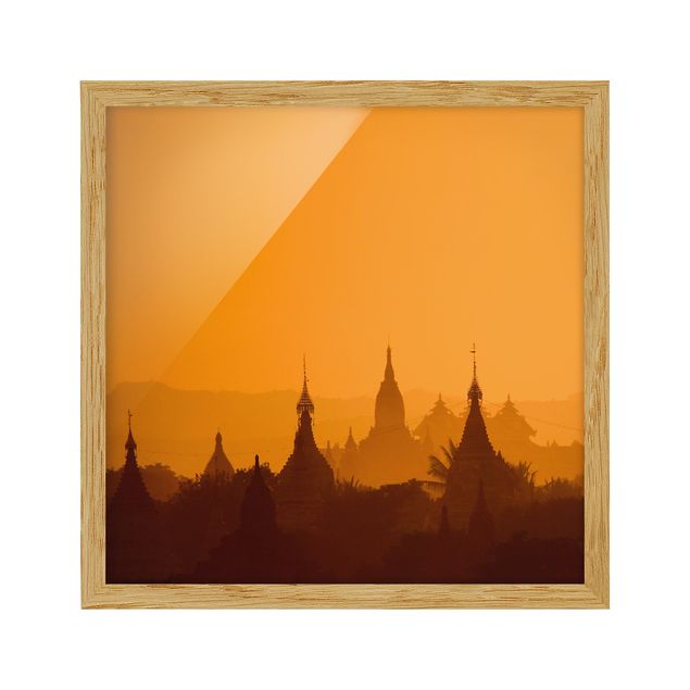 Bilder mit Rahmen Tempelstadt in Myanmar