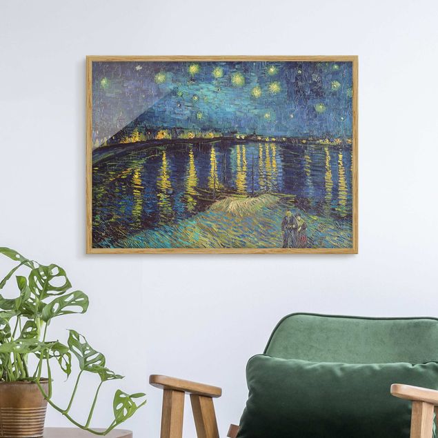 Kunstdrucke mit Rahmen Vincent van Gogh - Sternennacht über der Rhône