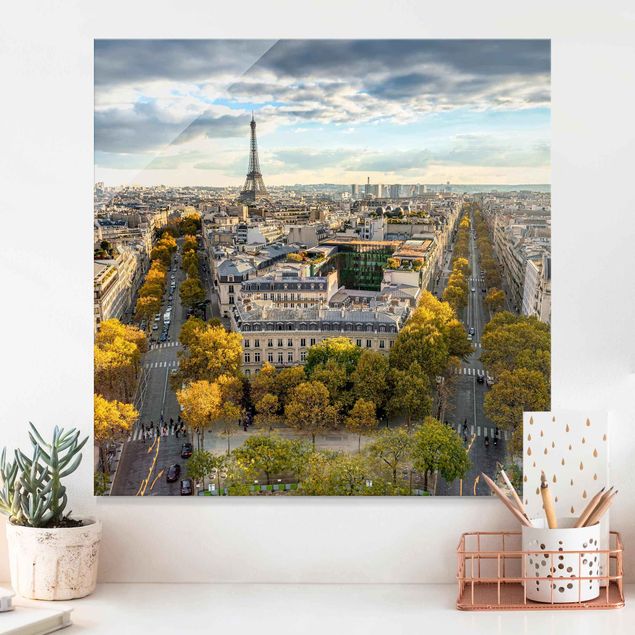 Glasbild - Nice day in Paris - Quadrat 1:1