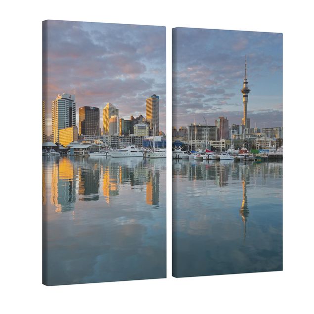 Leinwandbilder kaufen Auckland Skyline Sonnenuntergang