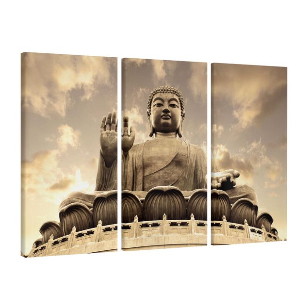 schöne Leinwandbilder Großer Buddha sepia