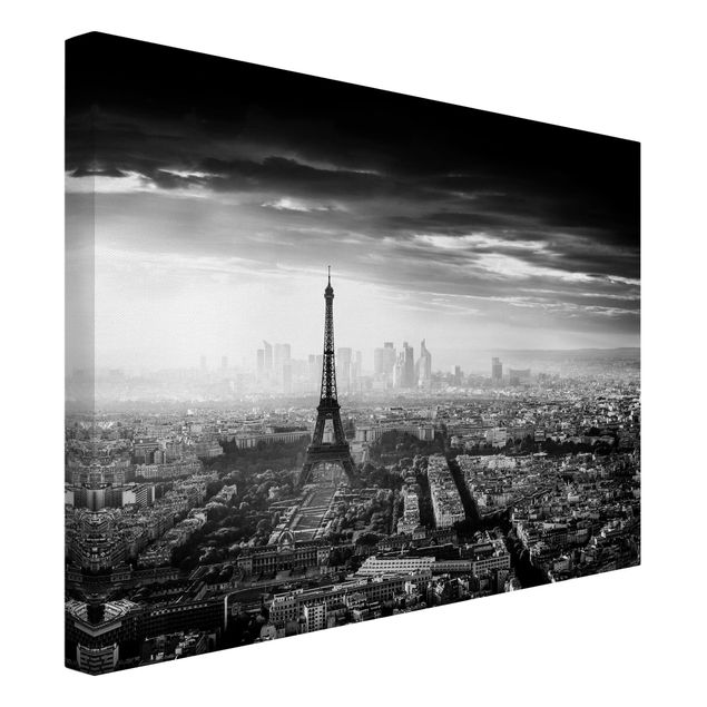 schöne Bilder Der Eiffelturm von Oben Schwarz-weiß