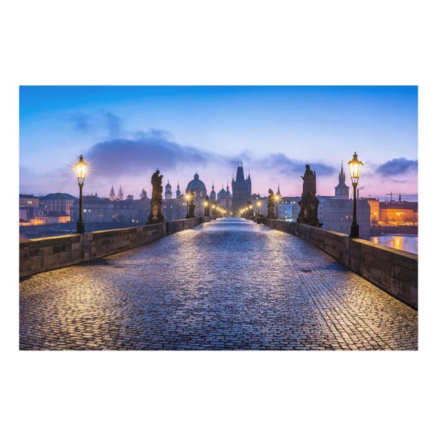 Glasbild - Karlsbrücke in Prag - Querformat 3:2