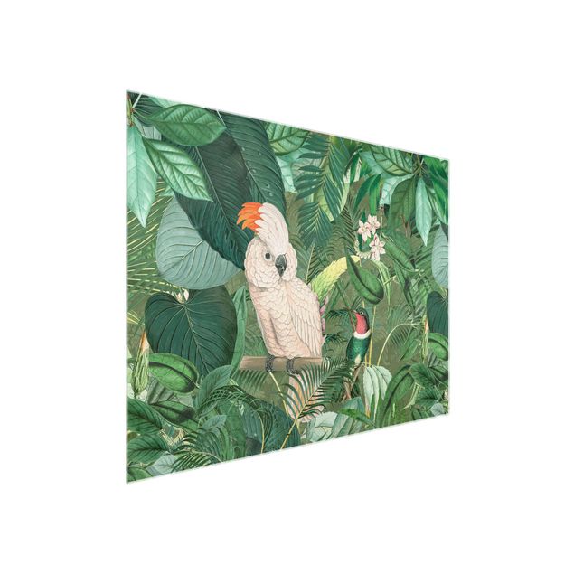 schöne Bilder Vintage Collage - Kakadu und Kolibri