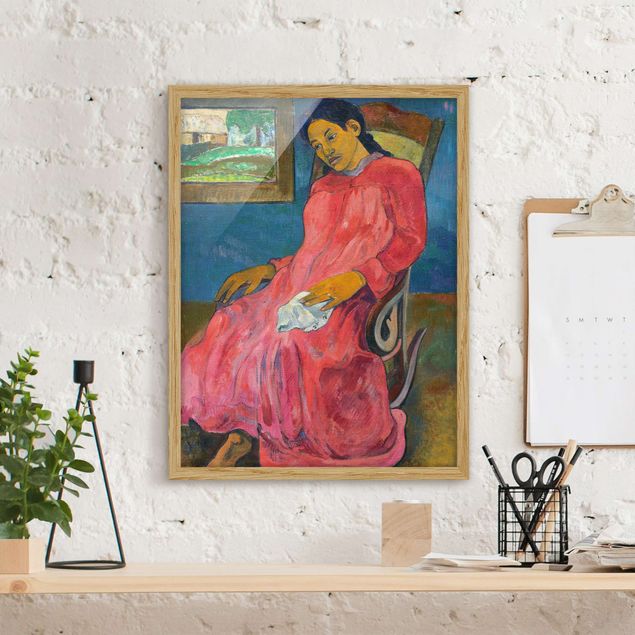 Kunstdrucke mit Rahmen Paul Gauguin - Melancholikerin