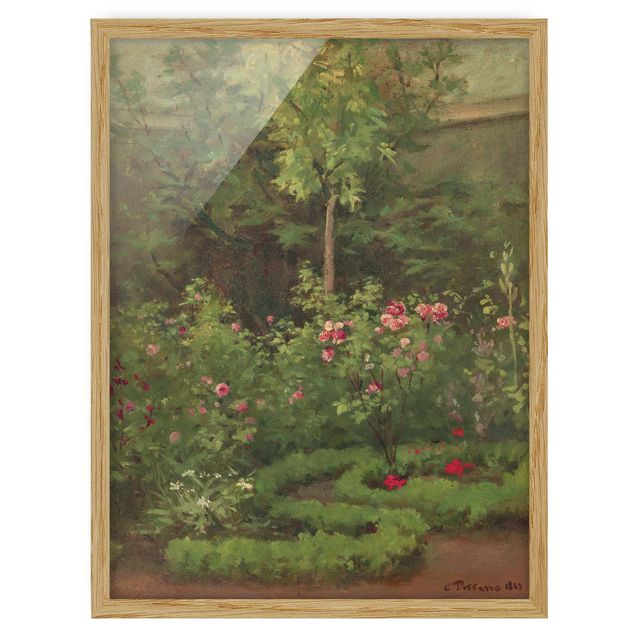 Bilder gerahmt Blumen Camille Pissarro - Ein Rosengarten