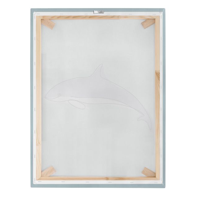 Leinwandbild - Delfin Line Art - Hochformat 4:3