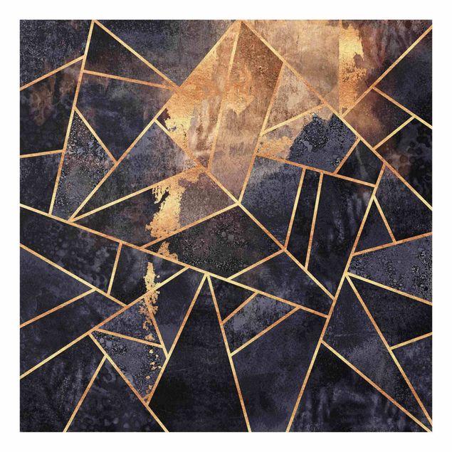 Glasbild - Elisabeth Fredriksson - Onyx mit Gold - Quadrat 1:1