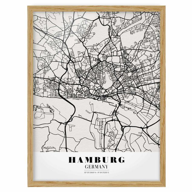 Bilder Stadtplan Hamburg - Klassik