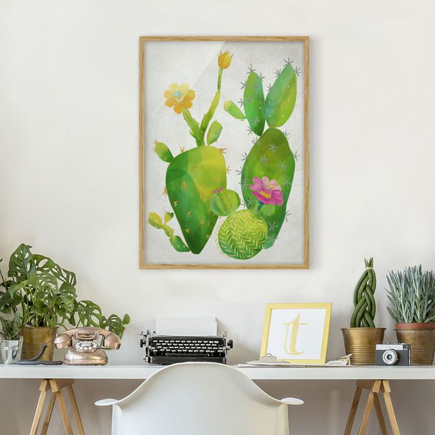 Blumen Bilder mit Rahmen Kaktusfamilie rosa gelb