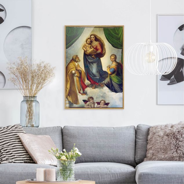 Moderne Bilder mit Rahmen Raffael - Die Sixtinische Madonna