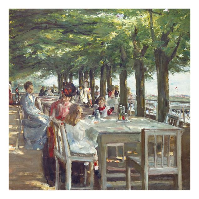 Glasbild - Max Liebermann - Terrasse des Restaurants Jacob - Quadrat 1:1
