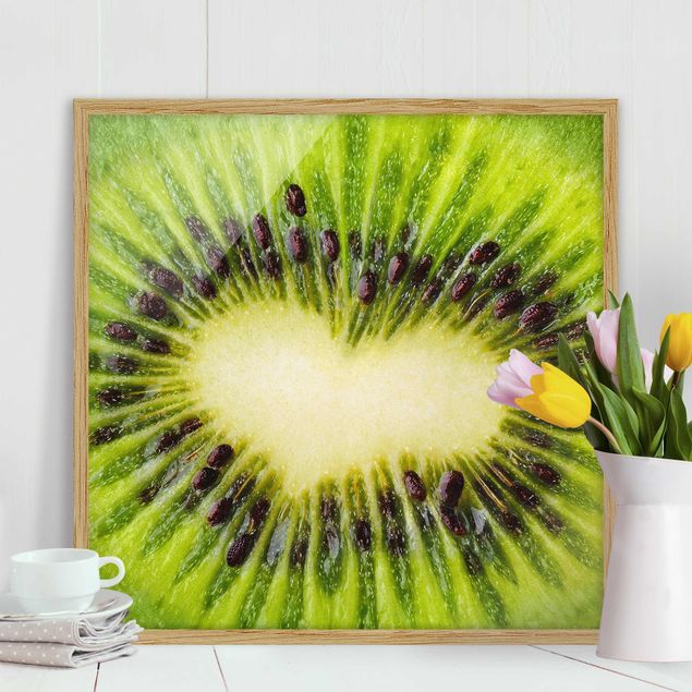 Moderne Bilder mit Rahmen Kiwi Heart