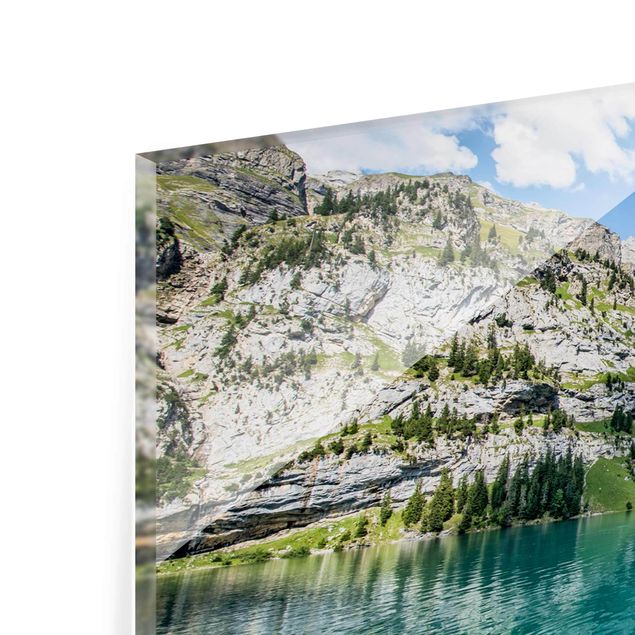 Glasbild - Traumhafter Bergsee - Panorama
