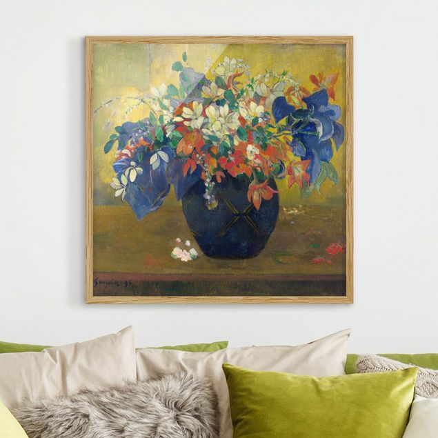 Kunstdrucke mit Rahmen Paul Gauguin - Vase mit Blumen