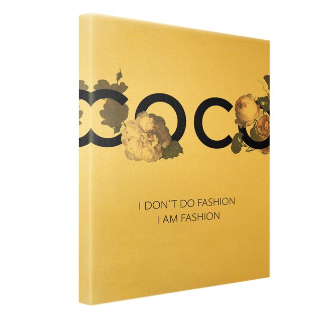 Leinwandbild Gold - COCO - I don´t do fashion Rosen - Hochformat 3:4