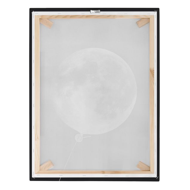 Leinwandbild - Jonas Loose - Luftballon mit Mond - Hochformat 4:3