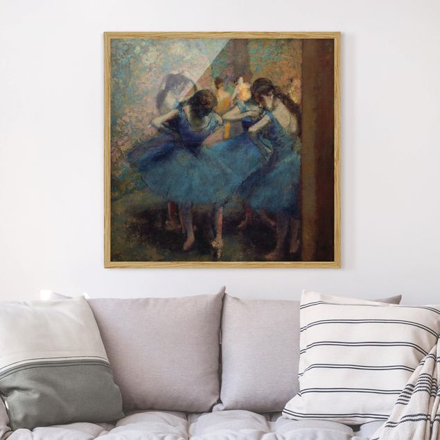 Kunstdrucke mit Rahmen Edgar Degas - Blaue Tänzerinnen