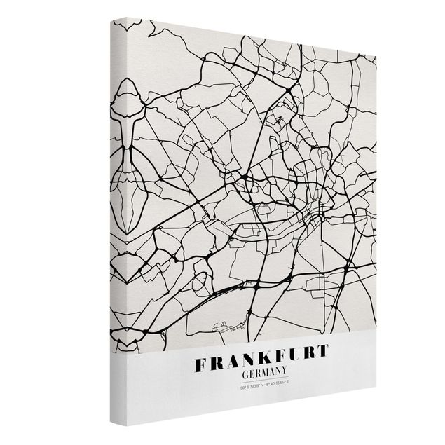 Leinwandbilder Stadtplan Frankfurt - Klassik