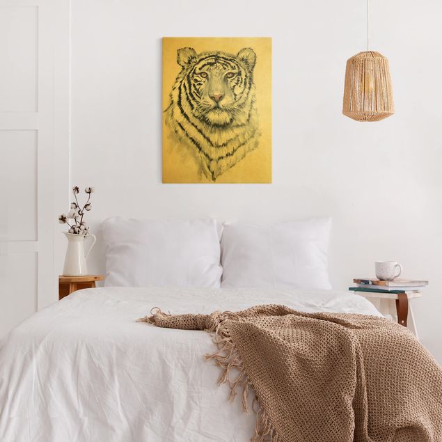 schöne Leinwandbilder Portrait Weißer Tiger I