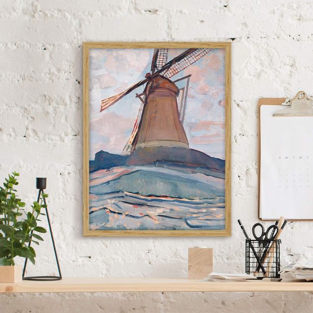 Gerahmte Kunstdrucke Piet Mondrian - Windmühle