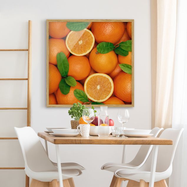Wandbilder mit Rahmen Saftige Orangen