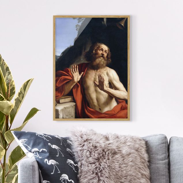Gerahmte Kunstdrucke Guercino - Der heilige Hieronymus
