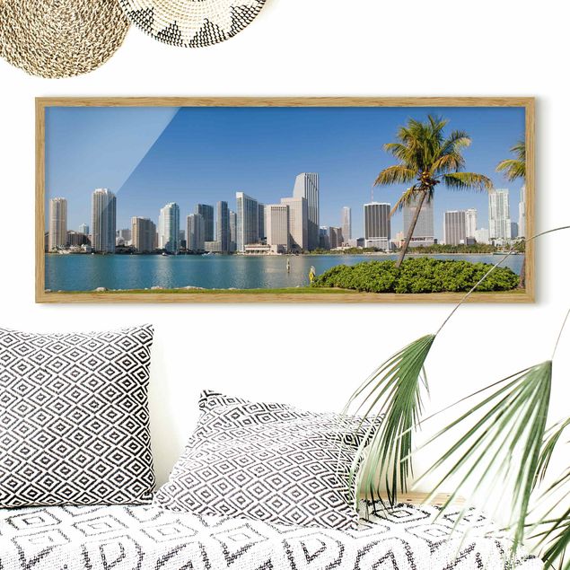 Moderne Bilder mit Rahmen Miami Beach Skyline