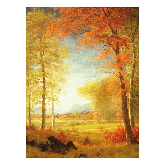 Glasbild - Albert Bierstadt - Herbst in Oneida County, New York - Hochformat 4:3