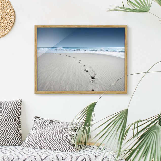 Moderne Bilder mit Rahmen Spuren im Sand