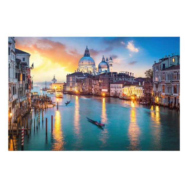Glasbild - Sunset in Venice - Querformat 3:2