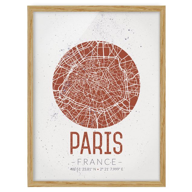 Bilder Stadtplan Paris - Retro