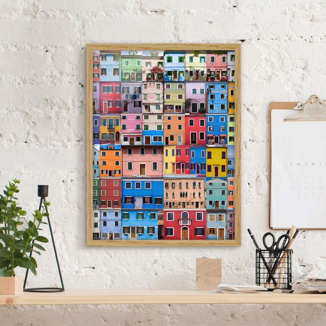 Skylines Bilder mit Rahmen Venezianische Häuser