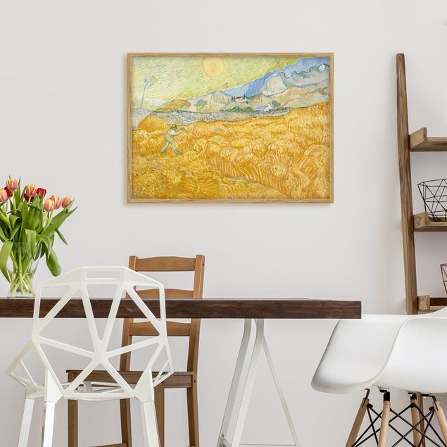 Moderne Bilder mit Rahmen Vincent van Gogh - Kornfeld mit Schnitter