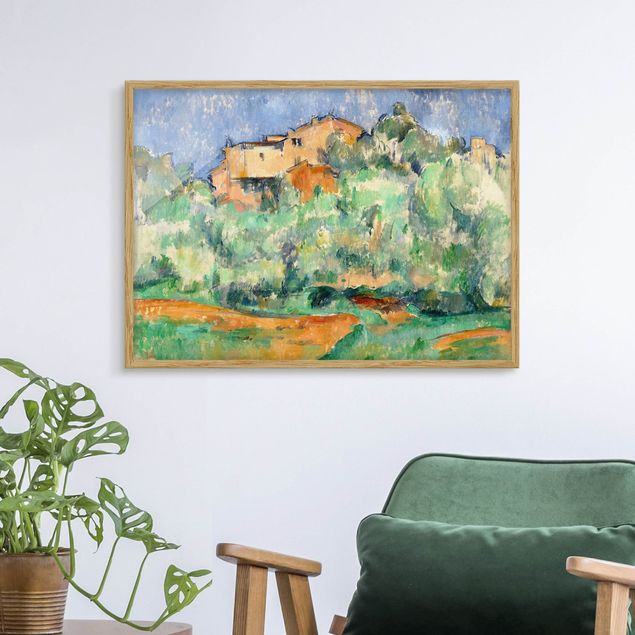 Gerahmte Kunstdrucke Paul Cézanne - Haus auf Anhöhe
