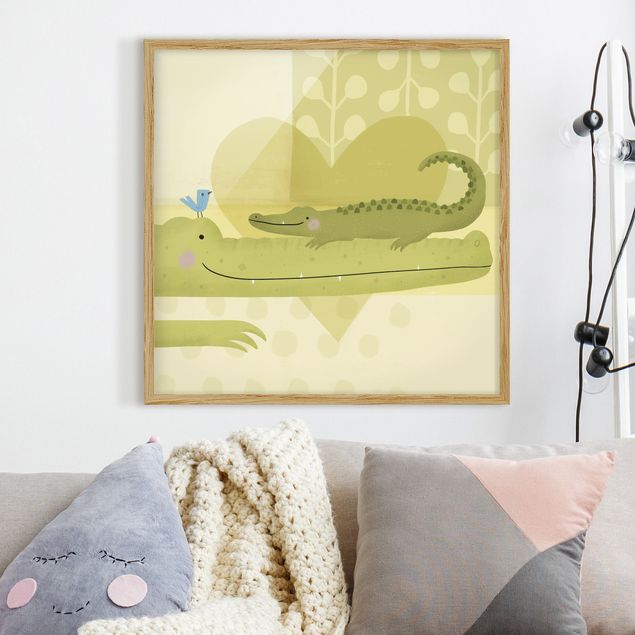 Moderne Bilder mit Rahmen Mama und ich - Krokodile