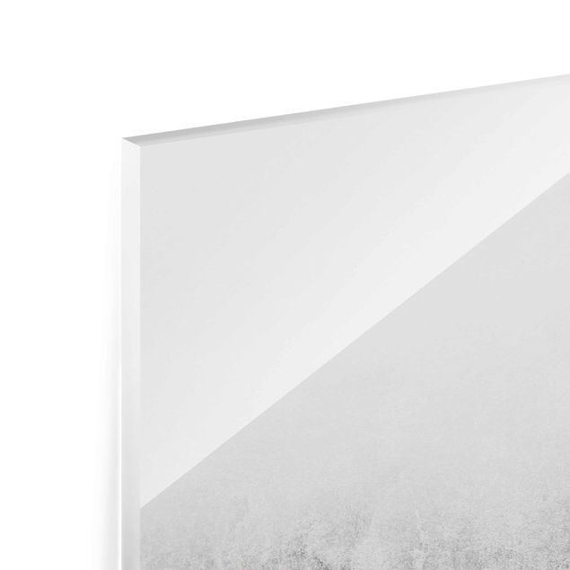 Glasbild - Abstrakter Goldener Horizont Schwarz Weiß - Quadrat 1:1