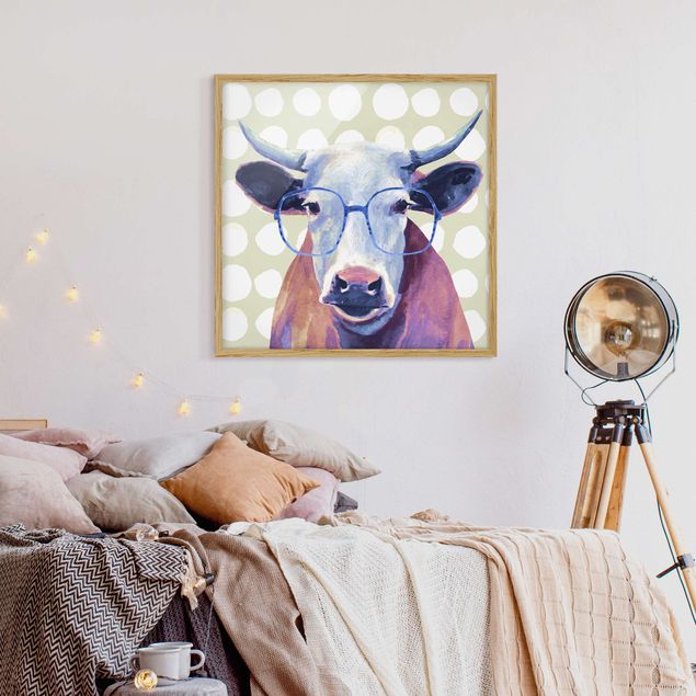 Wandbilder Bebrillte Tiere - Kuh
